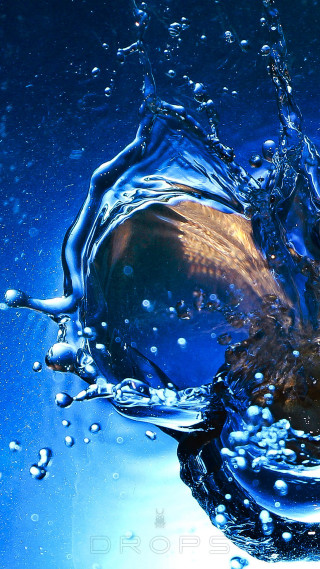 Blue liquid brown object water - a blue liquid free wallpaper