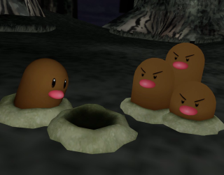 Cartoon bears sitting rock water - dark soul free wallpaper