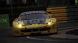 Yellow sports car race track 15 - motion blur free wallpaper