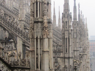 Cathedral clock tower statues sky - canaletto free wallpaper