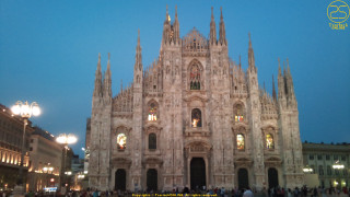 Cathedral clock tower night city 2 - a few light free wallpaper