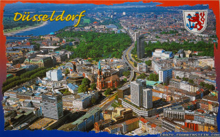 City river disseldoff red border - a red border free wallpaper