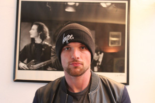 Man beanie leather jacket guitar - bryan organ free wallpaper