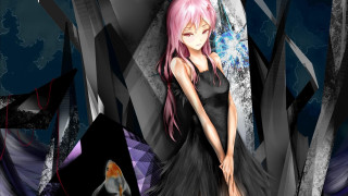 Pink haired woman black dress 2 - pink hair free wallpaper for desktop