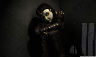 Creepy person dark room knife - dark fantasy art free wallpaper