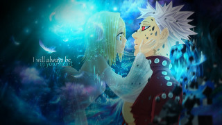 Anime couple blue background quote - an anime drawing free wallpaper