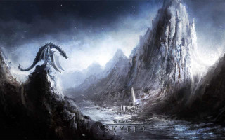 Dragon mountain fantasy ship water - the water and a mountain in the background free wallpaper