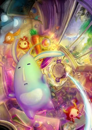 Cartoon character flying objects background - a bunch of objects free wallpaper