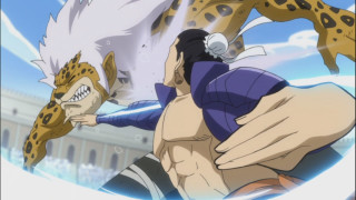 Man leopard head building furry - front of a building free wallpaper