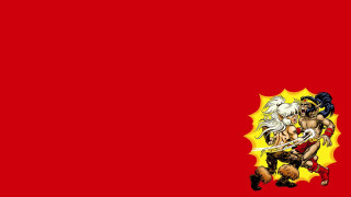 Red background cartoon women fighting - marvel comic free wallpaper