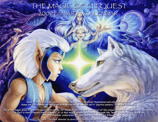 Woman wolf star magic elfoest - brian and wendy froud free wallpaper