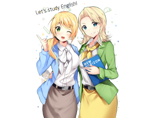 Women holding books standing together - a book free wallpaper for desktop