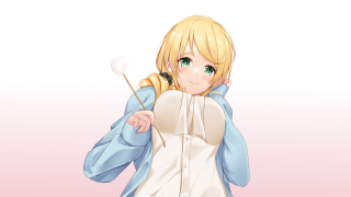 Woman blue jacket white flower - a white flower free wallpaper