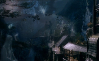 Woman forest building man standing - brian and wendy froud free wallpaper