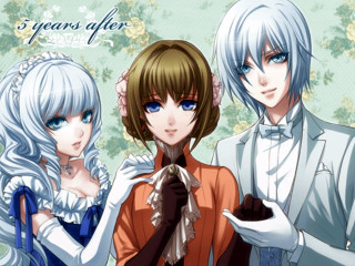 Three white haired people blue - three person free wallpaper