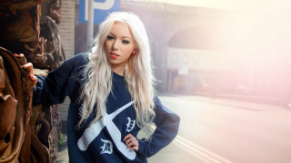 Woman long hair standing wall 4 - white hair free wallpaper