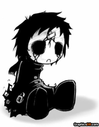 Black haired yandere gothic manga - derf free wallpaper for mobile