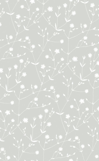 White flower pattern gray background 3 - white flower and leaves free wallpaper
