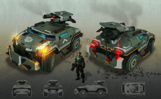 Vehicle man gun cobra concept - its hand free wallpaper