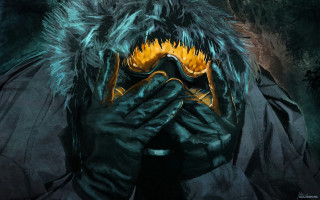 Man black jacket covering face - adrian ghenie free wallpaper