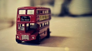 Toy bus table blurry background - tilt shift free wallpaper for desktop