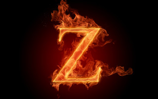 Fire letter z black red - fire free wallpaper
