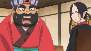 Red oni kimono horns historical - a wooden door free wallpaper