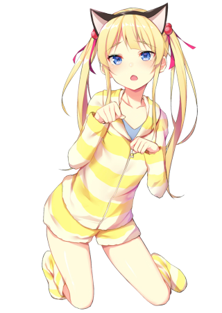 Cartoon character cat ears yellow - a string free wallpaper for mobile