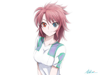 Girl pink hair blue eyes 6 - shirt free wallpaper