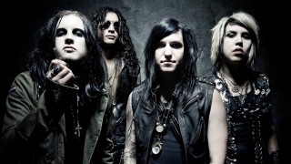 Group long hair piercings pose - free dark wallpaper