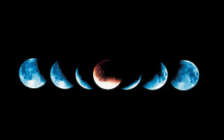 Moon phases dark sky red - moon free wallpaper