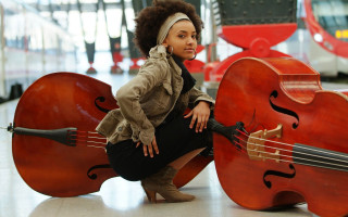 Woman kneeling instrument train bus - kai carpenter free wallpaper for desktop