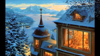 House christmas tree window lake - kinetic pointillism free wallpaper