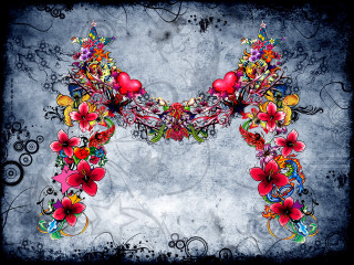 Floral design grungy background border - a floral design free wallpaper