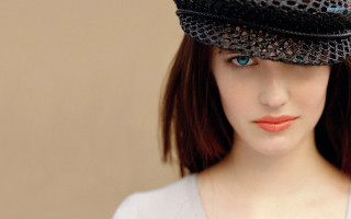 Woman hat white shirt posing 2 - pale free wallpaper