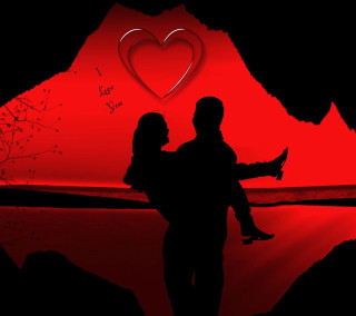 Man woman red heart background - a man and woman free wallpaper for tablet