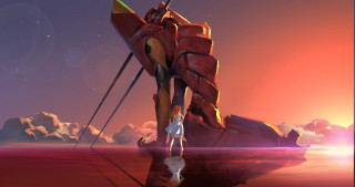 Person giant object desert sky - mecha free wallpaper for desktop