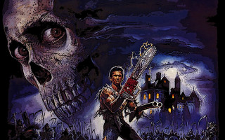 Man guitar skull house cemetery - a guitar in front free wallpaper