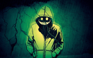 Creepy hoodie person drawing grin - a hoodie free wallpaper