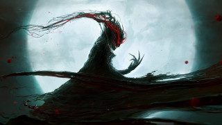 Woman fullmoon blood hair eldritch - ben templesmith free wallpaper