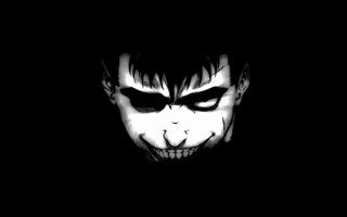 Creepy face black eyes grin - black eye free wallpaper
