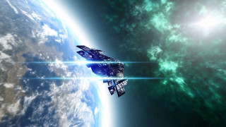 Space station earth bright green - green light free wallpaper