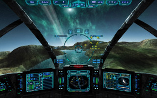 Cockpit river mountains screenshot green - a computer screen free wallpaper