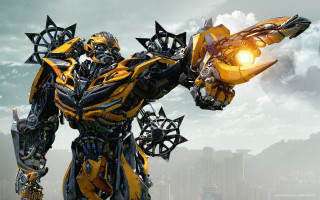 Yellow black robot gun city 2 - robot free wallpaper