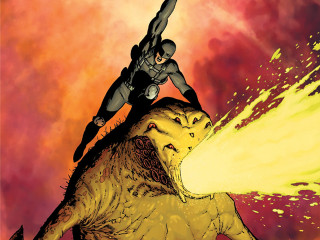 Man riding dinosaur suit helmet - andrew robinson free wallpaper