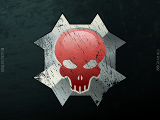 Red skull white skull black - a white star free wallpaper