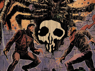 Giant monster attack man skull - a cover free wallpaper