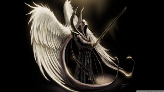 Angel sword staff holding guardian - an angel free wallpaper