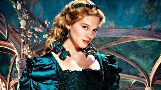 Woman blue dress tiara green - a tiara free wallpaper