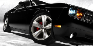 Black car red brakelight front - a black hood free wallpaper